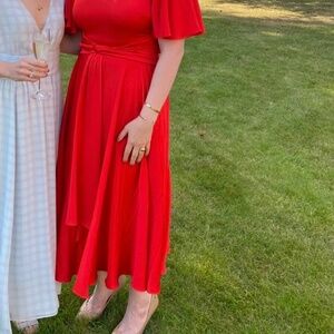 Hobbs flutter sleeve occasion dress